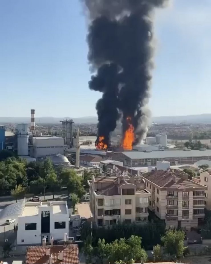 Konya’da şeker fabrikasındaki yangın söndürüldü