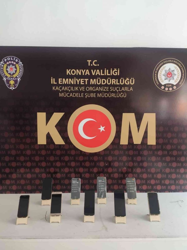 Konya’da 124 adet gümrük kaçağı telefon ele geçirildi