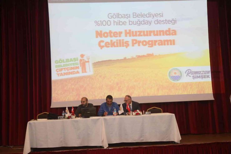 Gölbaşı’nda yüzde 100 hibeli buğday desteğinin kuraları çekildi