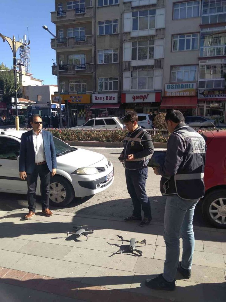 Akşehir’de dron destekli trafik denetimi yapıldı