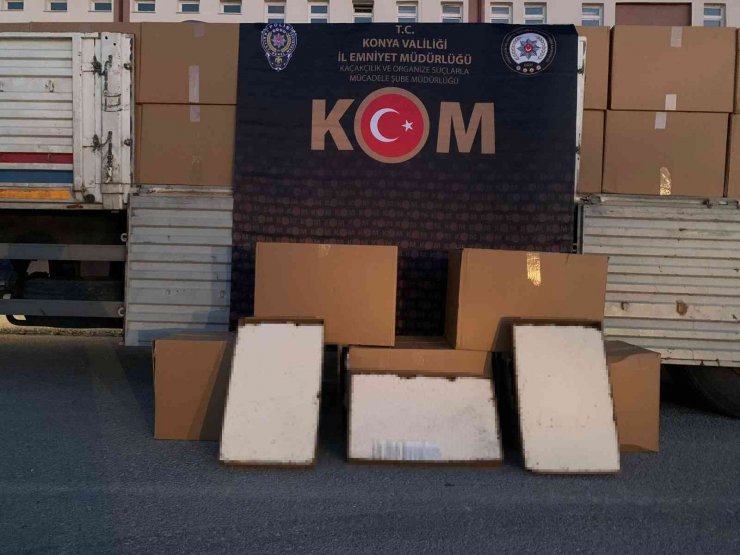 Konya’da 3 milyon 100 bin adet kaçak sigara ele geçirildi