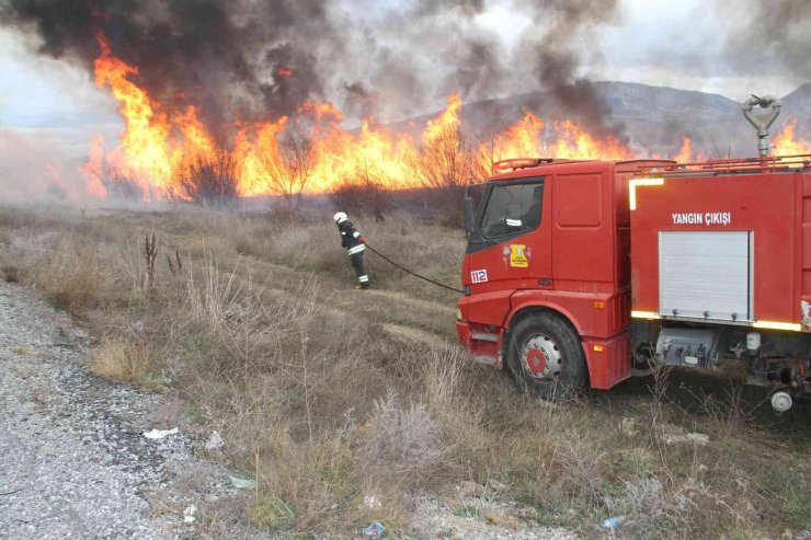 Beyşehir Gölü kıyısındaki sazlıklar alevlere teslim oldu