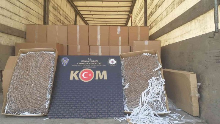 Konya’da 6 milyon 720 bin lira değerinde kaçak sigara ele geçirildi