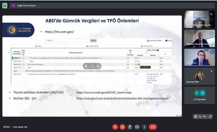 KTO Dış Ticaret Merkezi tarafından "Amerika Pazarına Giriş ve Fırsatlar" webinarı gerçekleştirildi