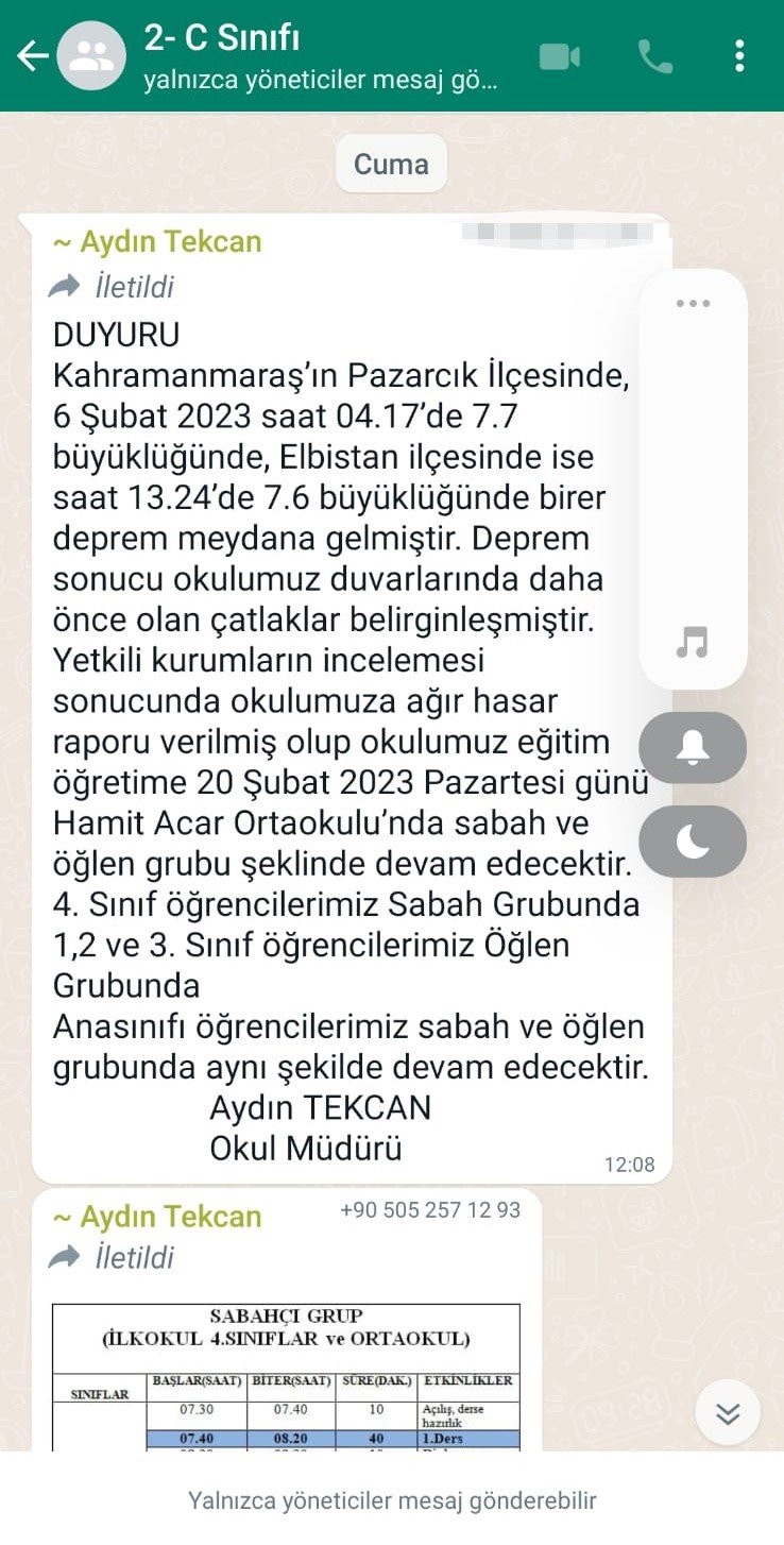 Aksaray’da depremde hasar gören 3 okul mühürlendi