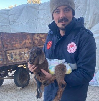 Deprem bölgesine saman ve yem gönderildi