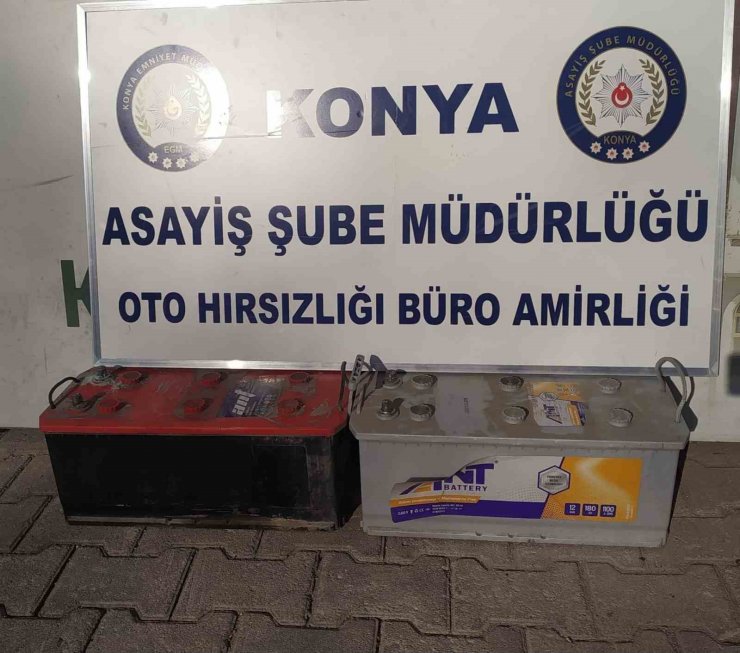 Konya’da 21 ayrı suç kaydı olan akü hırsızı yakalandı