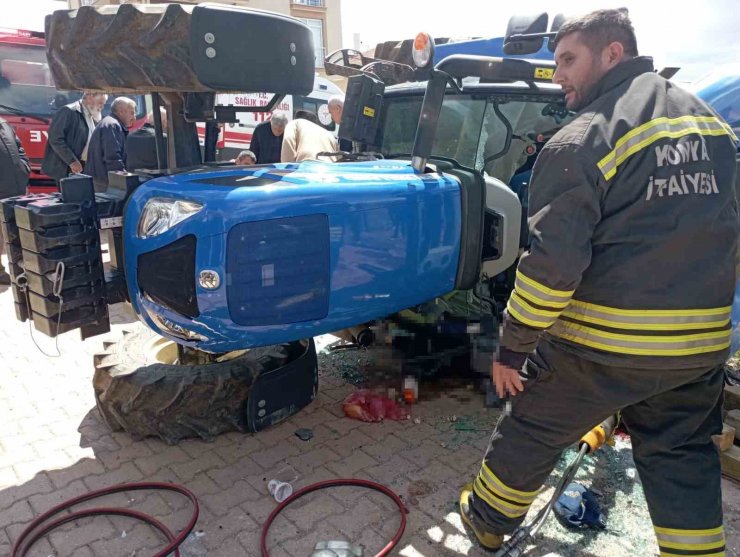 Kontrolden çıkan traktör devrildi: 1 ölü, 2 yaralı