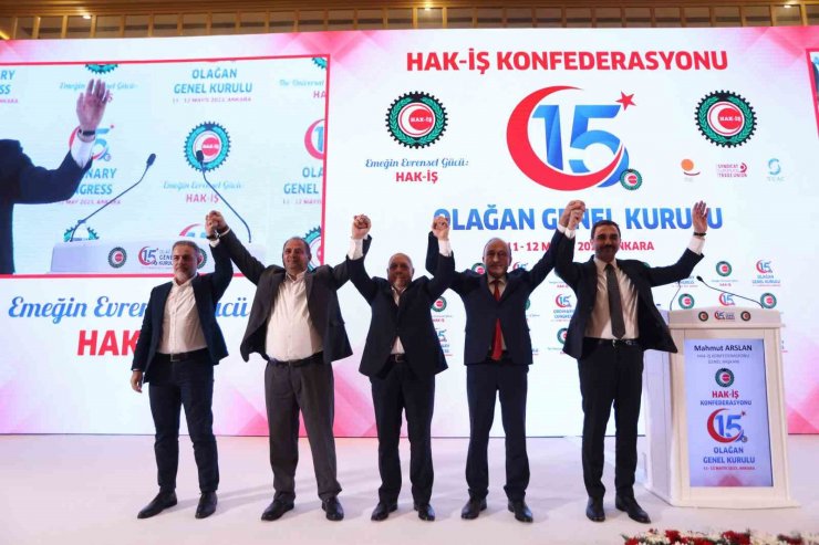 HAK-İŞ Konfederasyonu 15. Olağan Genel Kurulunda Arslan, yeniden HAK-İŞ Genel Başkanlığı’na seçildi