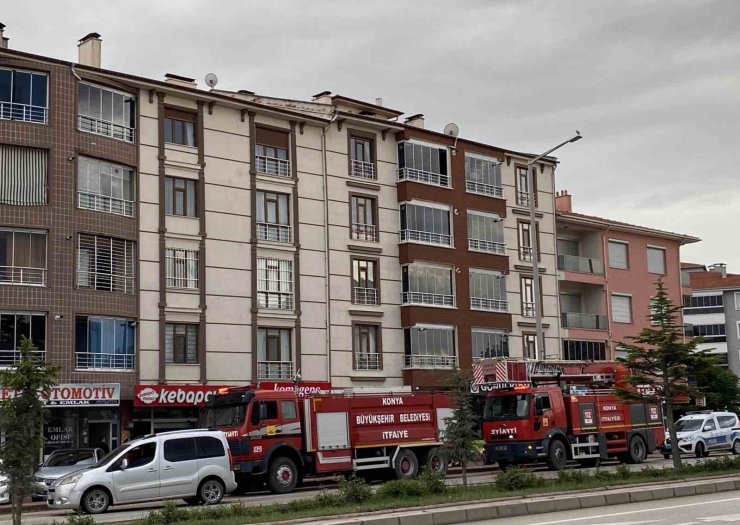 Konya’da baca yangını büyümeden söndürüldü