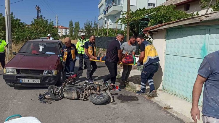 Konya’da otomobil ile elektrikli bisiklet çarpıştı: 2 yaralı