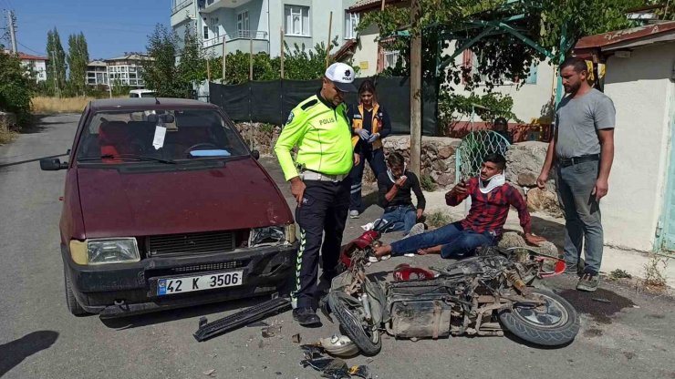 Konya’da otomobil ile elektrikli bisiklet çarpıştı: 2 yaralı