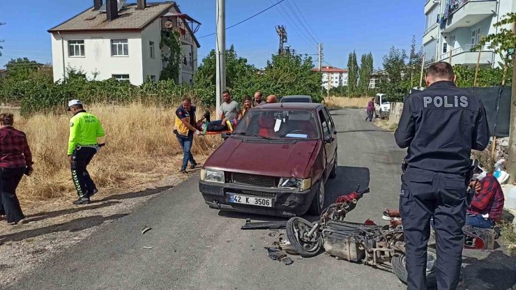 Konya’da otomobil ile elektrikli bisiklet çarpıştı: 2 yaralı