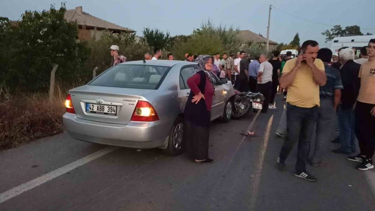 Konya’da otomobil motosikletle çarpıştı: 2 yaralı