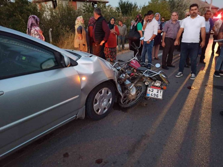 Konya’da otomobil motosikletle çarpıştı: 2 yaralı