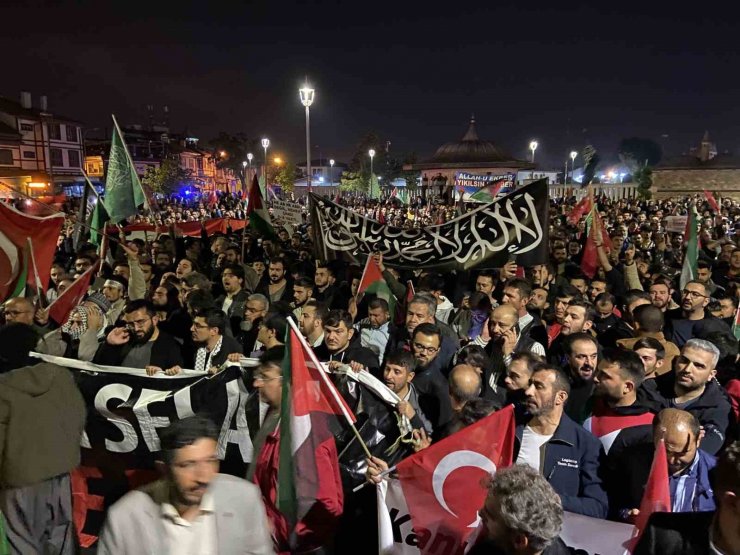 Konya’da İsrail’e tepki