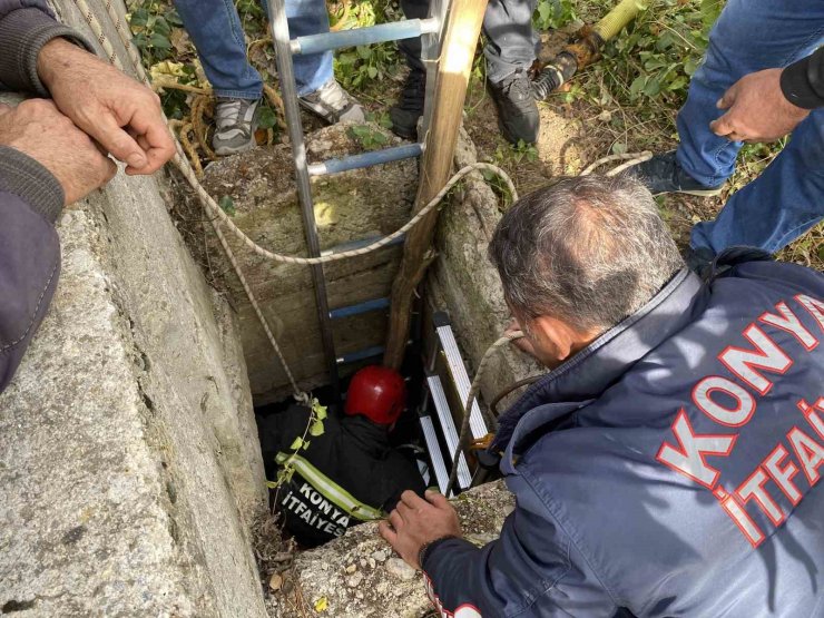 İtfaiyeden kuyudan koyun kurtarma operasyonu