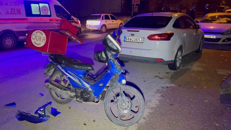 Aksaray’da motosiklet ile otomobil çarpıştı: 1 yaralı