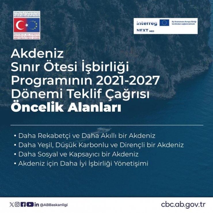 Akdeniz Havzası Programı 21 ile 4 farklı alanda proje geliştirme imkanı tanıyor